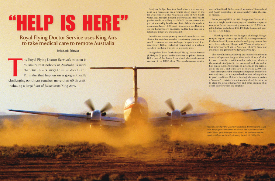 King Air magazine feature on Royal Flying Doctor Service in Australia