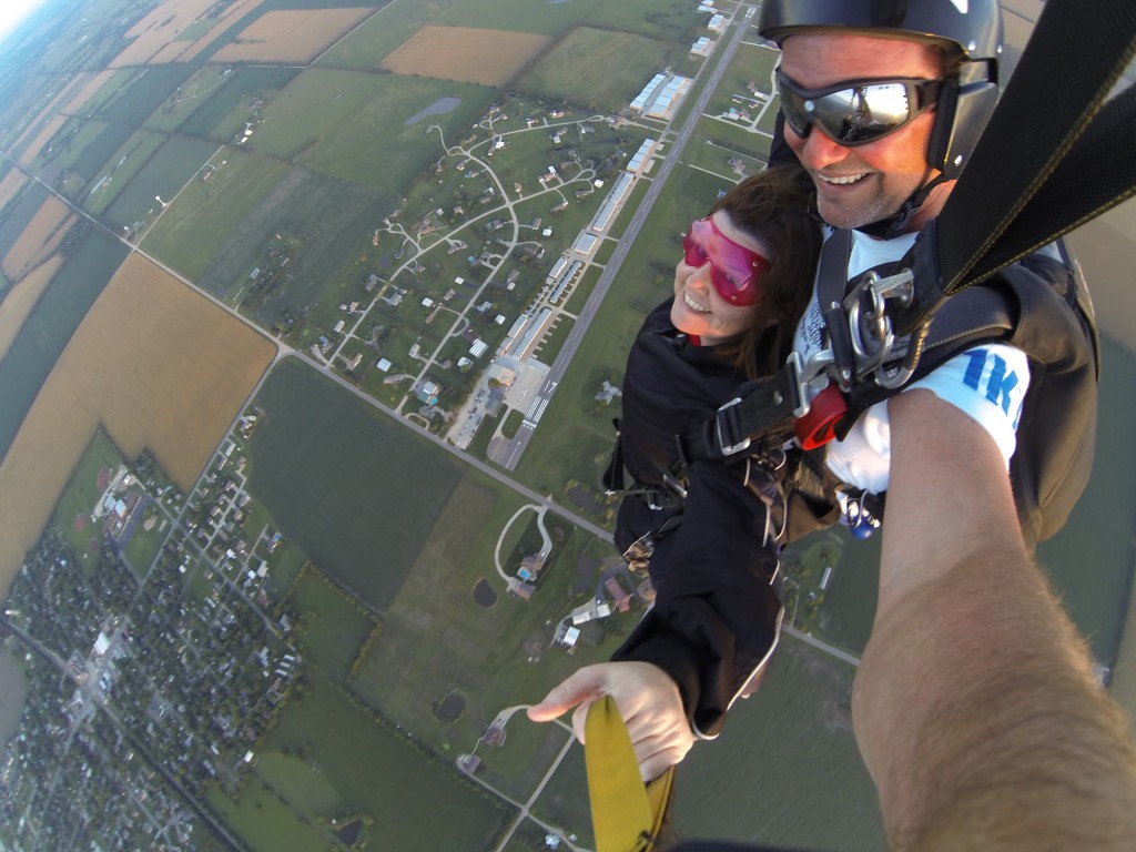 Me skydiving at Stearman Field with Gypsy Moths just outside Wichita, Kansas.
